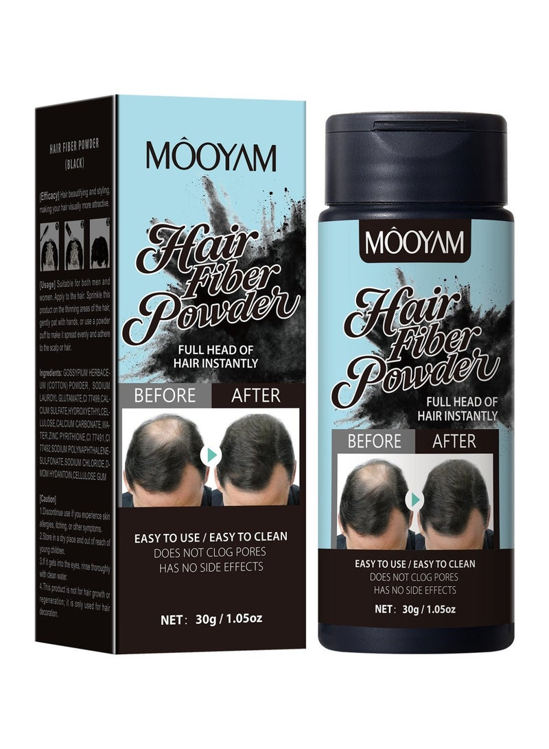 MOOYAM Hair Building Fibers Instantly Full Head of Hair for Thinning Hair Easy to Use No Side Effects Does Not Clog Pores Black - Image 1